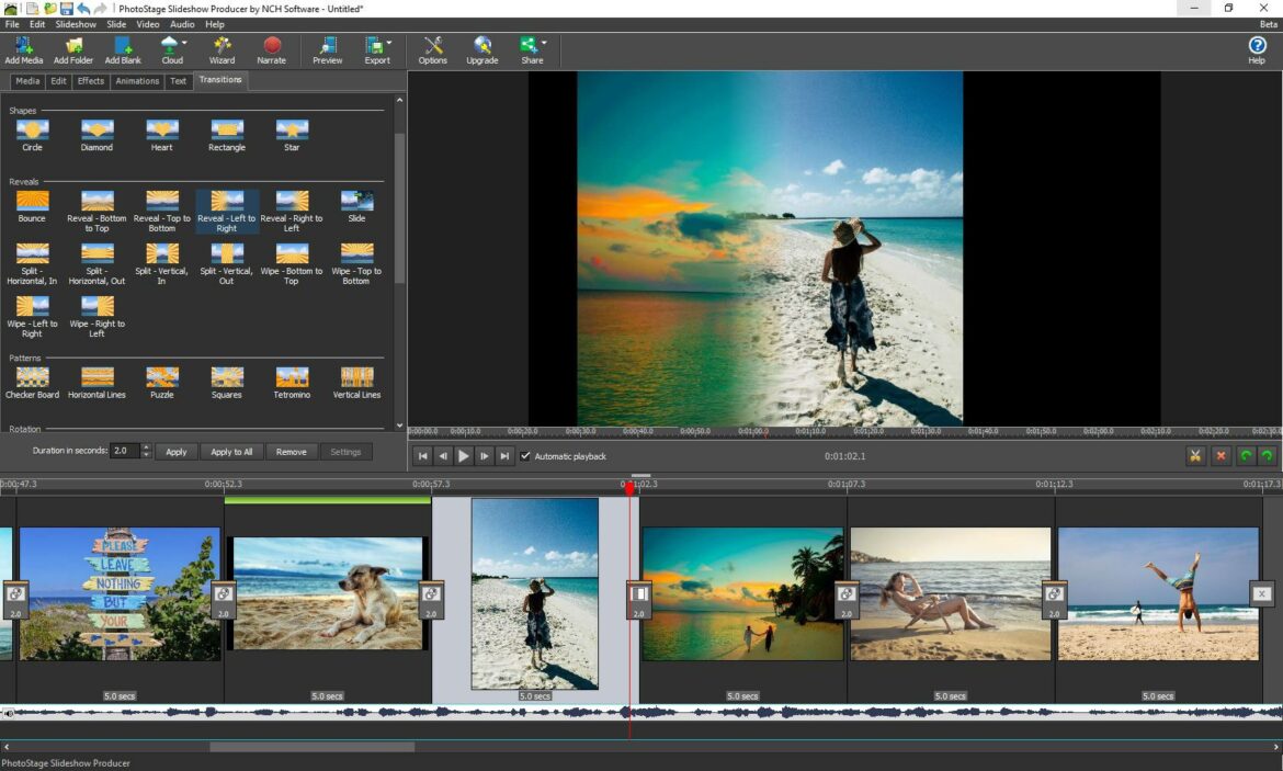 Icecream Slideshow Maker 2026 free slideshow software for Windows with music and transitions